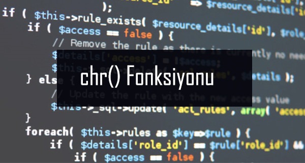 PHP chr() Fonksiyonu – PHP Dersleri
