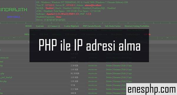 PHP ile Kullanıcı IP adresini alma