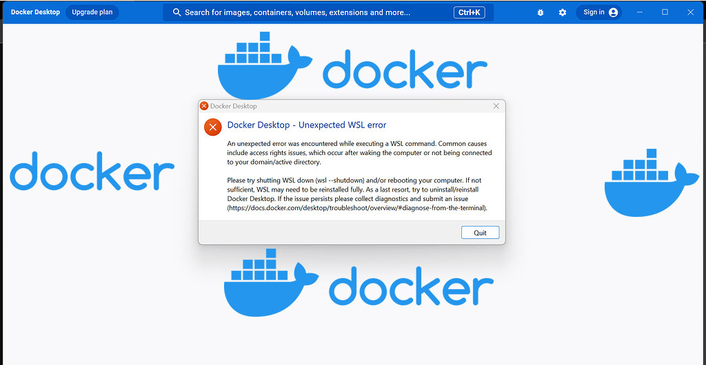 Docker wsl –shutdown command Hatası Çözümü